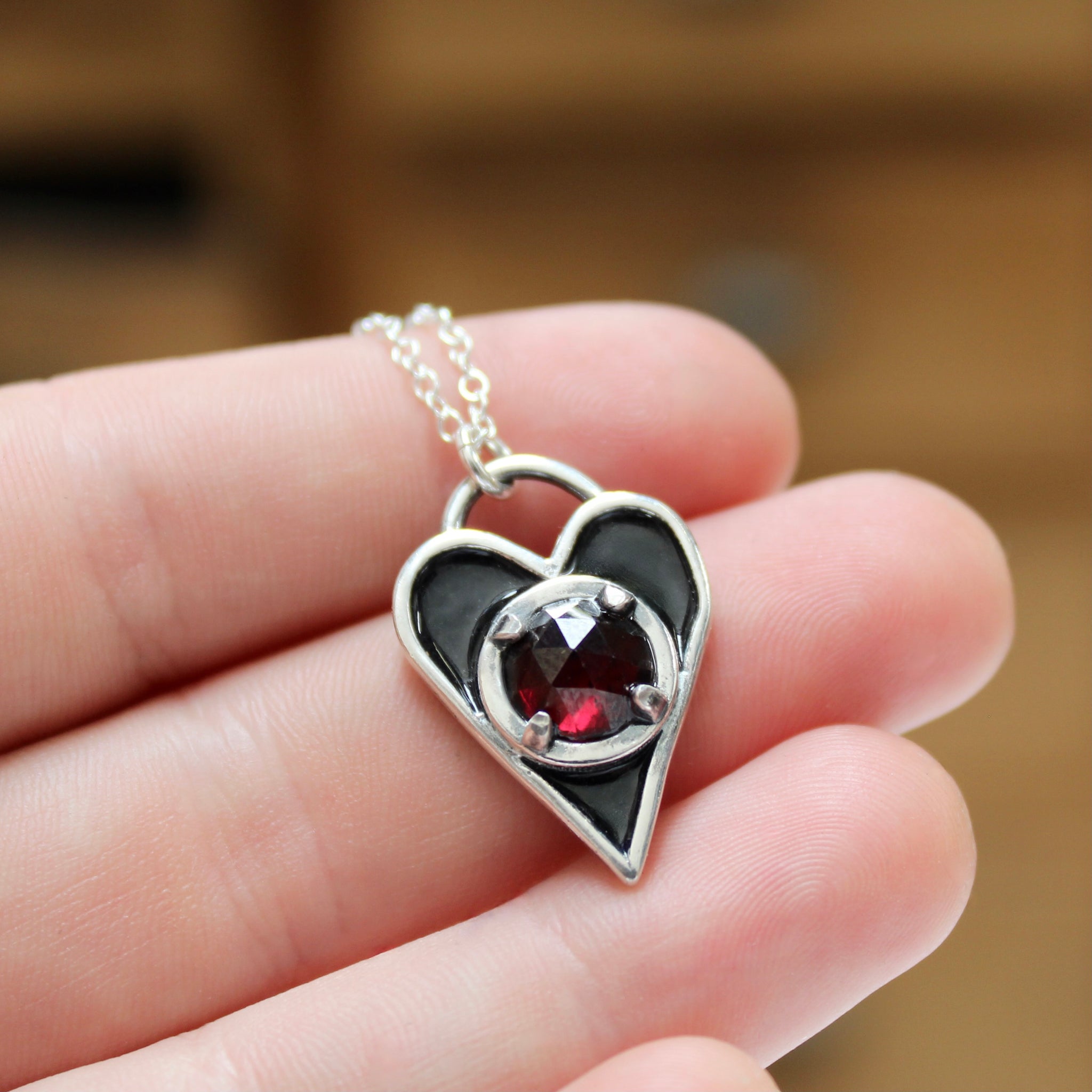 Heart Shaped Garnet Necklace, January Birthstone Pendant, Dainty Heart  Pendant, Sterling Silver Necklace, Garnet, Red Colored Gem Jewelry - Etsy