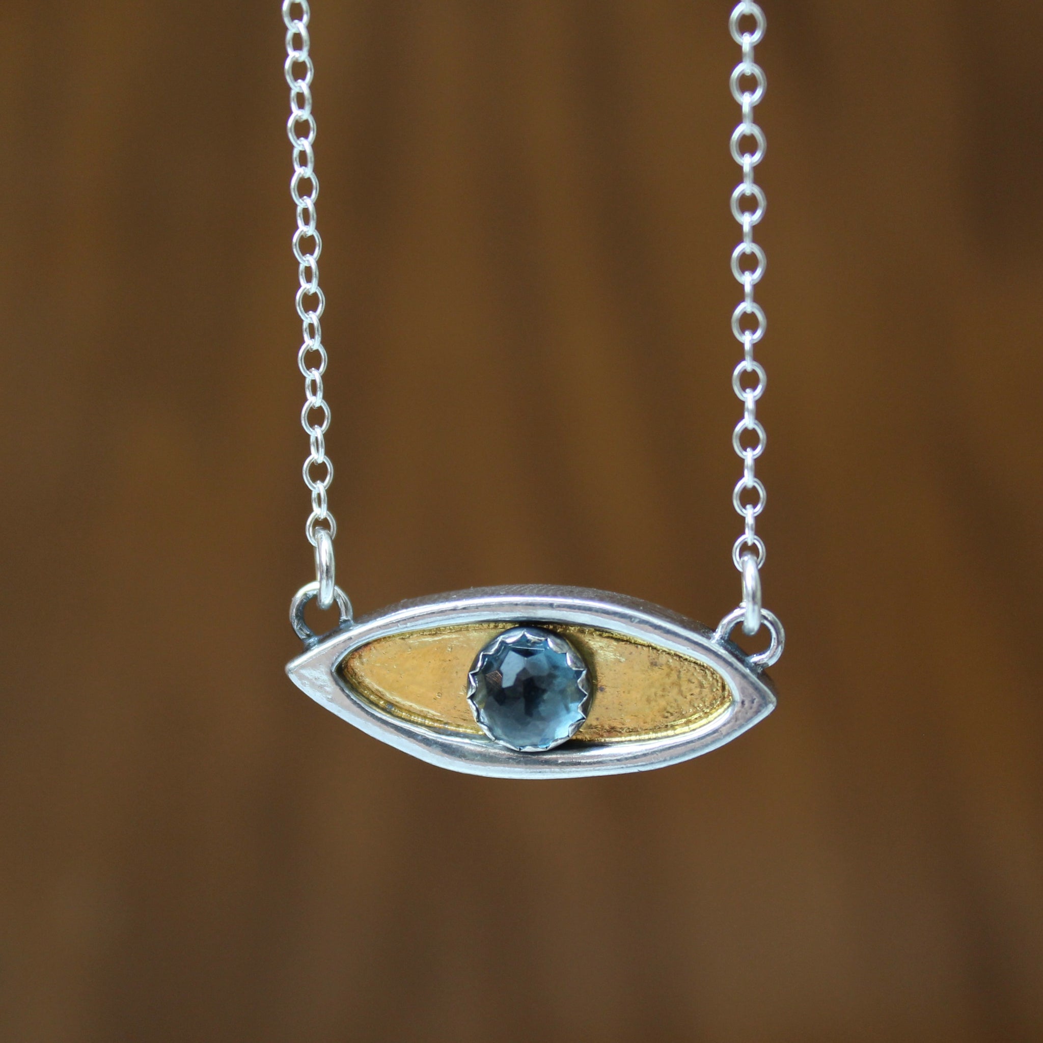 London Manori Light Blue Evil popular Eye Neckalce