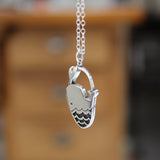 Sterling Silver Whale Charm Necklace -Breaching Whale with Heart Blowhole on Adjustable Chain 16-20 Inches