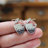Sterling Silver Whale Earrings - Adorable Whale Charm Earrings on .925 French Hook Ear Wires