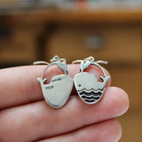 Sterling Silver Whale Earrings - Adorable Whale Charm Earrings on .925 French Hook Ear Wires