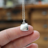 Teeny Tiny Enamel and Sterling Silver Zebra Necklace on Adjustable Serling Chain - Zebra Jewelry