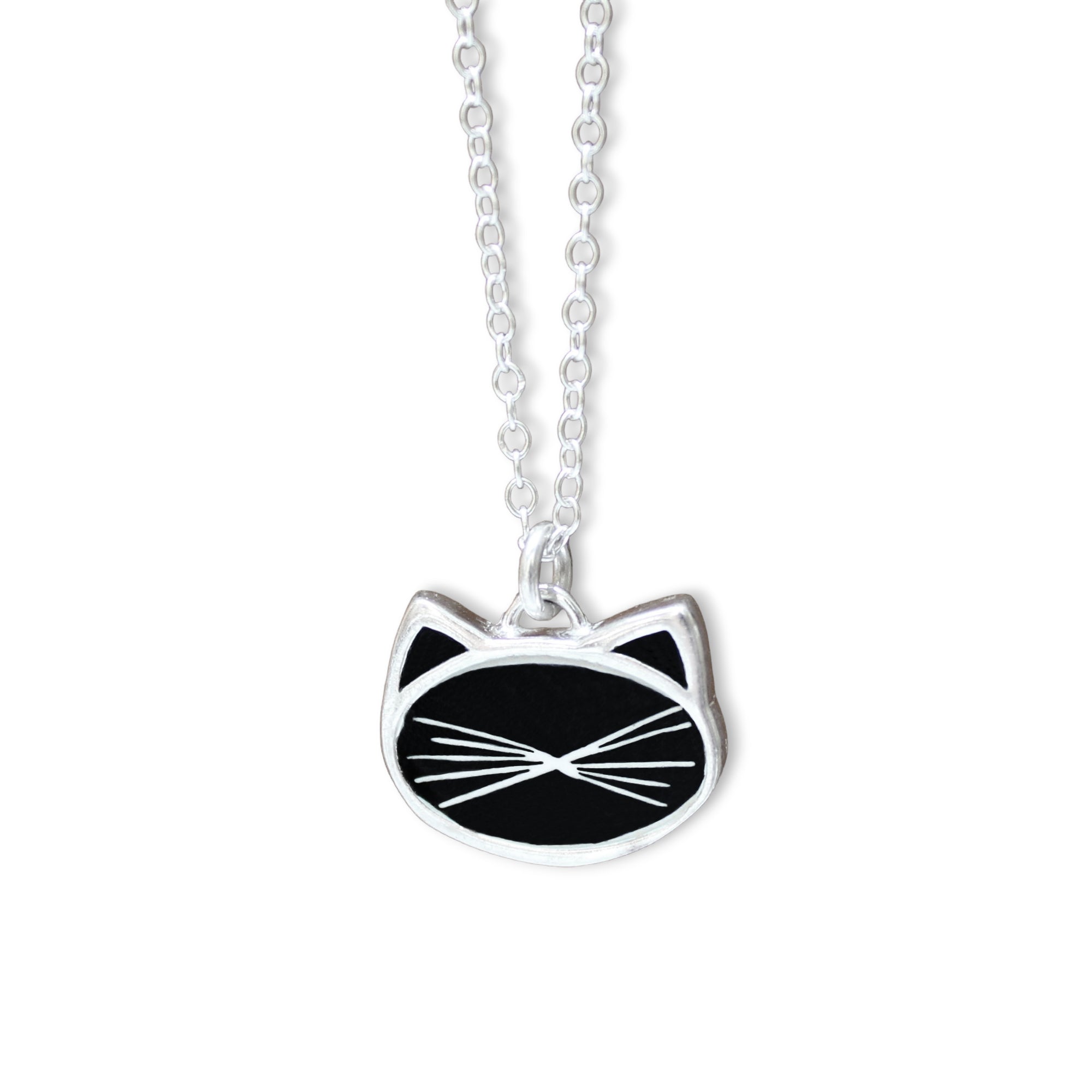 Black and white cat necklace shop