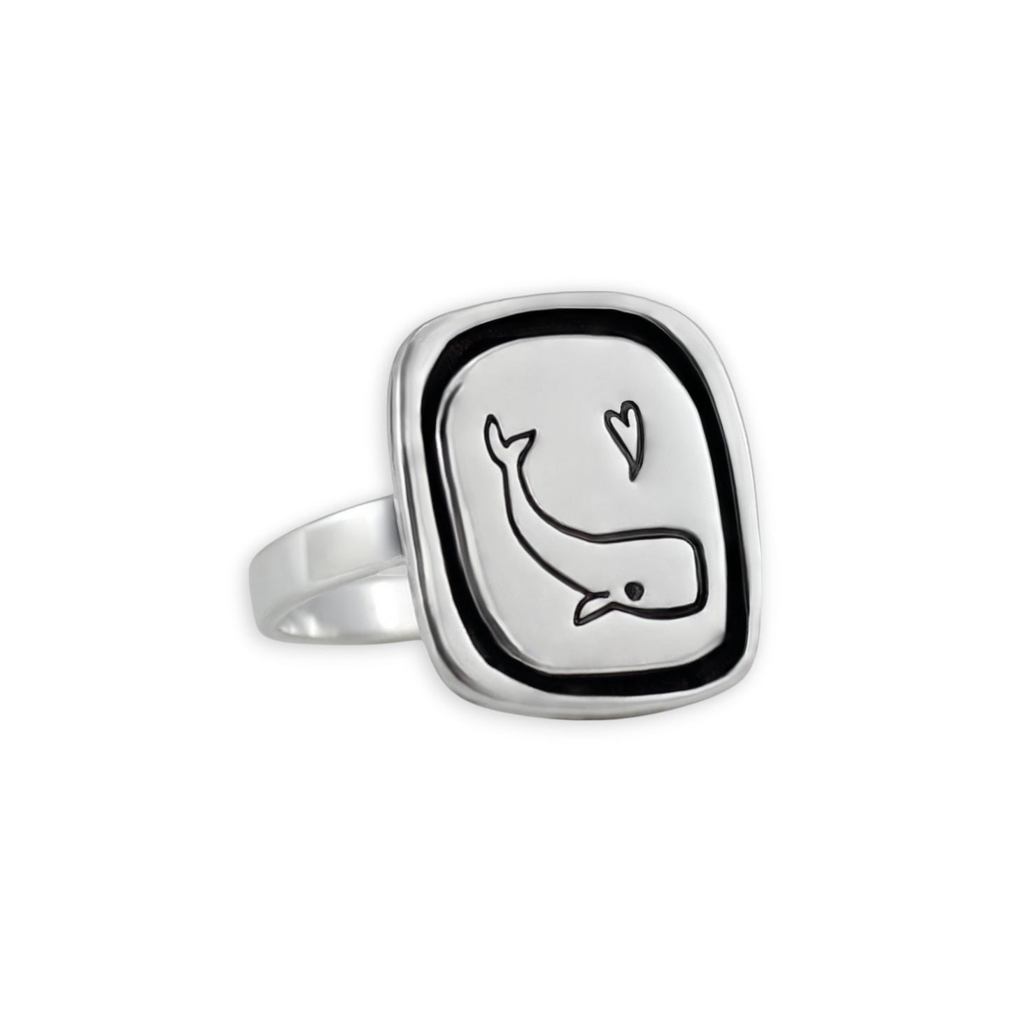 Sterling Silver Whale Ring in sizes 5 through 10
