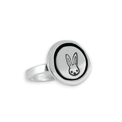 Sterling Silver Rabbit Sketch Ring by Mark Poulin