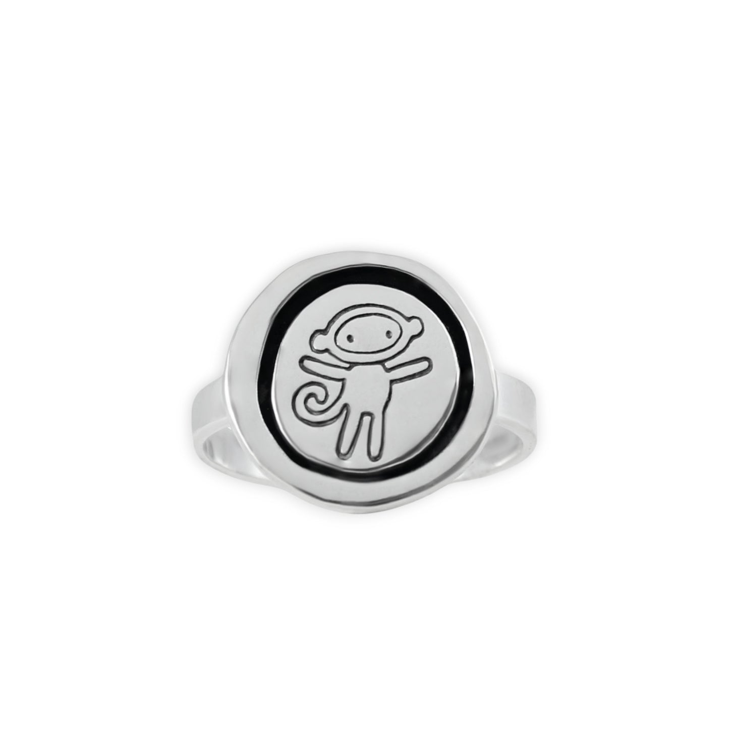 Sterling Silver Sock Monkey Sketch Ring by Mark Poulin