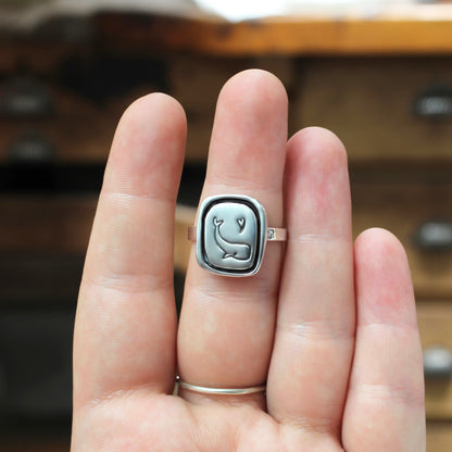 Sterling Silver Whale Ring in sizes 5 through 10