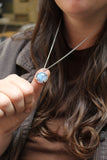 Prong Set Moonstone Necklace - Blue Moonstone Pendant for Men and Women