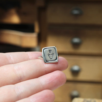 Dog Ring - Sterling Silver Terrier Pup Charm Ring in sizes 5 through 10