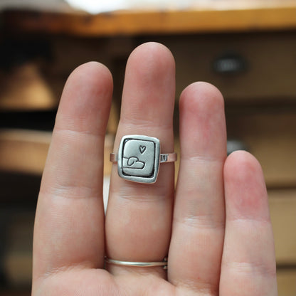 Dog Ring - Sterling Silver Labrador Charm Ring in sizes 5 through 10