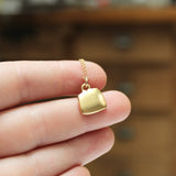 Tiny Gold heart Necklace - Sterling Silver And Enamel Heart Pendant Dipped In Gold - Heart Charm Jewelry