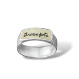 Throws Pots Ring - Sterling Silver and Enamel Band Ring - Gift for Clay Throwers and Makers