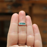 Talks to Plants Ring - Sterling Silver and Blue Enamel Gift for Gardners - Green Thumb Gift for Men and Women