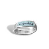 Sings Along Ring - Sterling Silver and Enamel Band Ring - Gift for Singers and Musicians