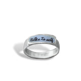Talks to Self Band Ring - Sterling Silver and Vitreous Enamel Talks to Self Ring - Ring for Chatting with Yourself