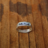 Talks to Self Band Ring - Sterling Silver and Vitreous Enamel Talks to Self Ring - Ring for Chatting with Yourself