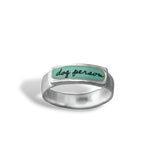 Dog Person Band Ring - Sterling Silver and Vitreous Enamel Dog Ring - Ring for Dog Lovers