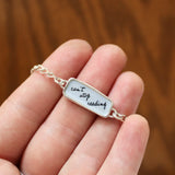 Sterling Silver Reversible "Bookish" and "Can't Stop Reading" Bracelet on Adjustable Link Chain - Gift for Readers and Scholars