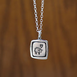 Sterling Silver Sheep Charm Necklace - Lamb Charm Pendant - Sheep Jewelry on Adjustable Chain