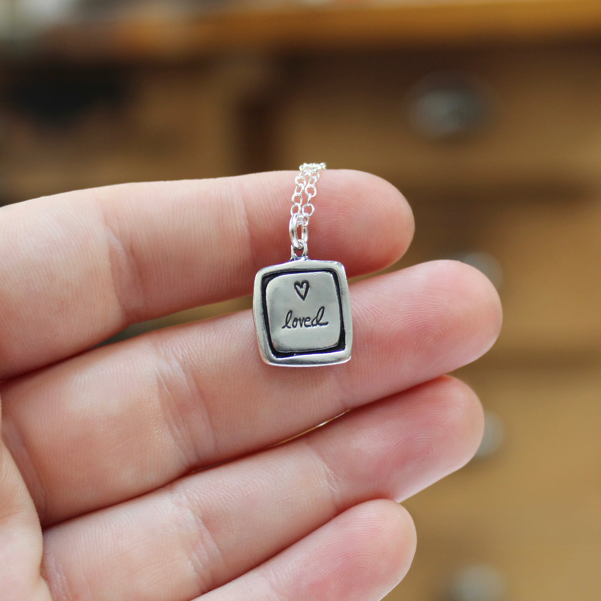 Sterling Silver Loved Necklace Daughter Mother Grandmother Teacher Mark Poulin Jewelry