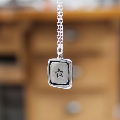 Sterling Silver Star Necklace - Bright Star Charm Pendant - Look Up and Shine Jewelry