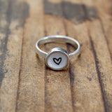 Sterling Silver Heart Ring - Star Stacker - Minimalist Love Jewelry - Friendship Ring