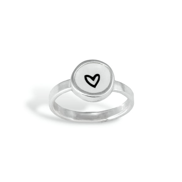 Sterling Silver Heart Ring - Star Stacker - Minimalist Love Jewelry - Friendship Ring