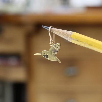 Gold Dipped Tiny Hummingbird Earrings