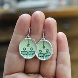 Sterling Silver Best Friends Earrings - Unusual Quirky Robot Friends - Friendship Gift Dangle Earring