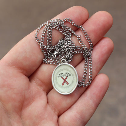 Build Necklace - Sterling Silver and Enamel Hammer and Nails Pendant