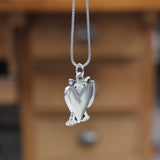 Pewter Cat Necklace - Peeking Cat Pewter Charm Necklace on Adjustable Stainless Steel Box Chain