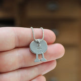 Lion Cub Pewter Necklace - Adorable Lion Pendant on Adjustable Stainless Steel Chain