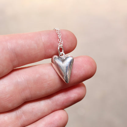 Heart Pendant with Rose Cut Pink Star Sapphire on Adjustable Sterling Chain