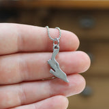 Platypus Necklace - Pewter Platypus Pendant -Platypus Charm Necklace on Adjustable Stainless Steel Chain