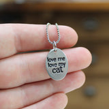 Pewter Cat Necklace - Love Me Love My Cat