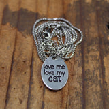 Pewter Cat Necklace - Love Me Love My Cat