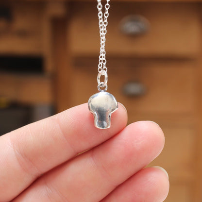Sterling Silver Skull Necklace on an Adjustable Chain