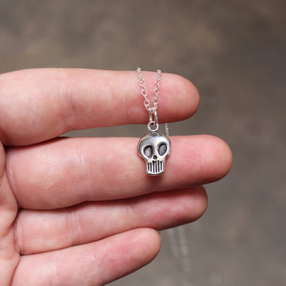 Sterling Silver Skull Necklace on an Adjustable Chain