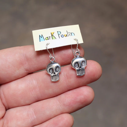 Sterling Silver Skull Earrings