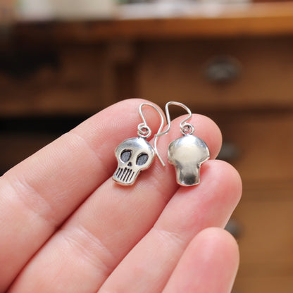 Sterling Silver Skull Earrings
