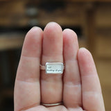 Sterling Silver and Enamel "not thinking of you" Ring in Sizes 5 through 11
