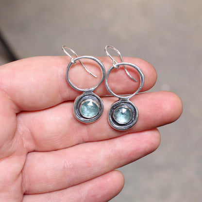 Mid Century Modern Ice Blue Kyanite Earrings