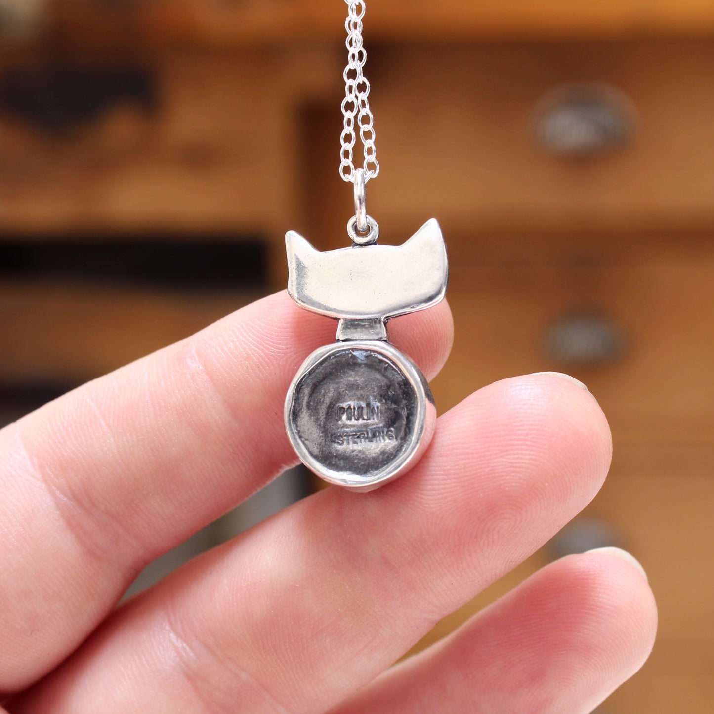 Prong Set Rose Quartz Cat Necklace