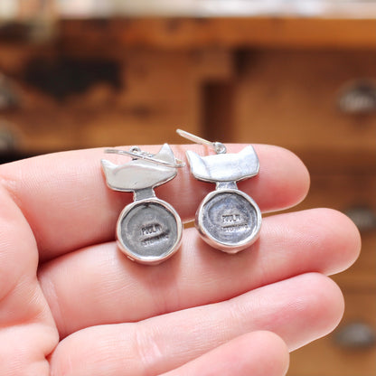 Prong Set Kyanite Cat Earrings in Sterling Silver