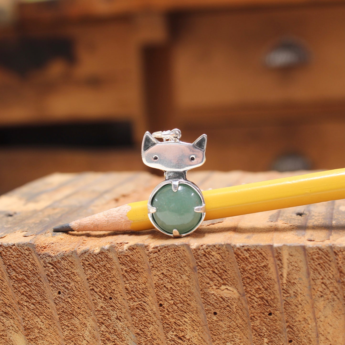Prong Set Jade Cat Necklace