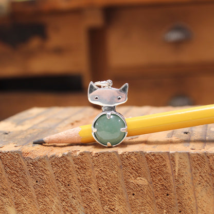 Prong Set Jade Cat Necklace