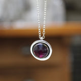 Modern Amethyst Pendant - Organic Round Amethyst Necklace