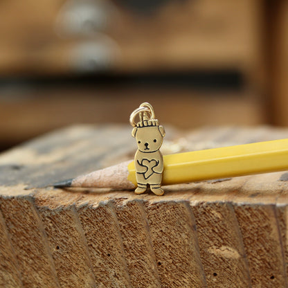 Tiny Gold Honey Bear Charm Necklace