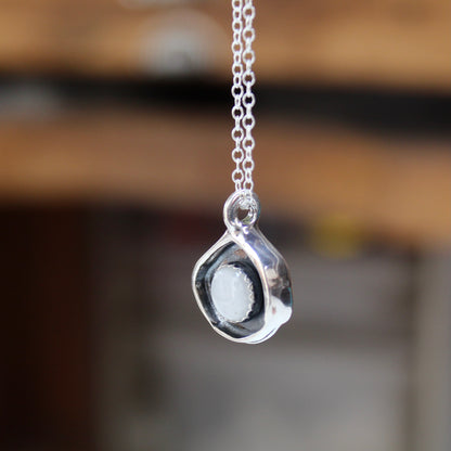 Sterling Silver and Moonstone Organic Shaped Wrap Pendant