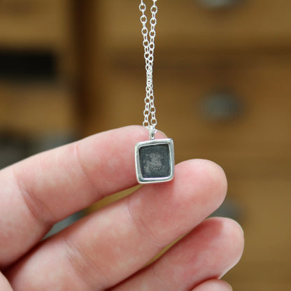 Tiny Rainbow Moonstone Necklace on Adjustable Sterling Chain